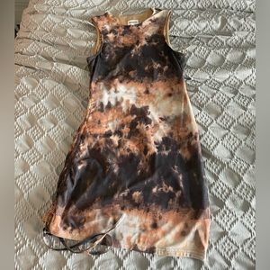 Superdown isidora mini dress L brown tie dye
